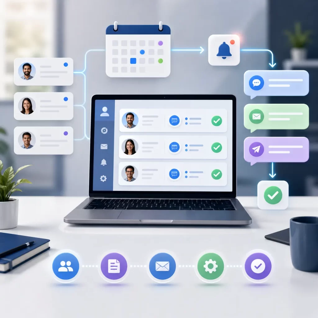 Een moderne workflow die leads, offertes en klantberichten automatisch opvolgt, zodat niets wordt vergeten.