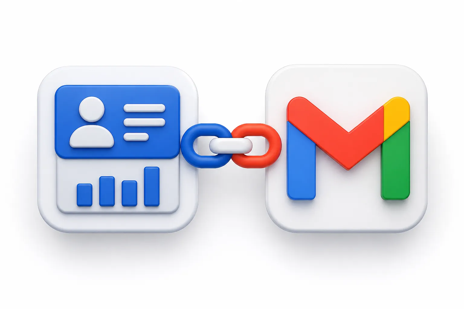 Een moderne illustratie van een soepele verbinding tussen CRM en Gmail voor slimmer klantbeheer.