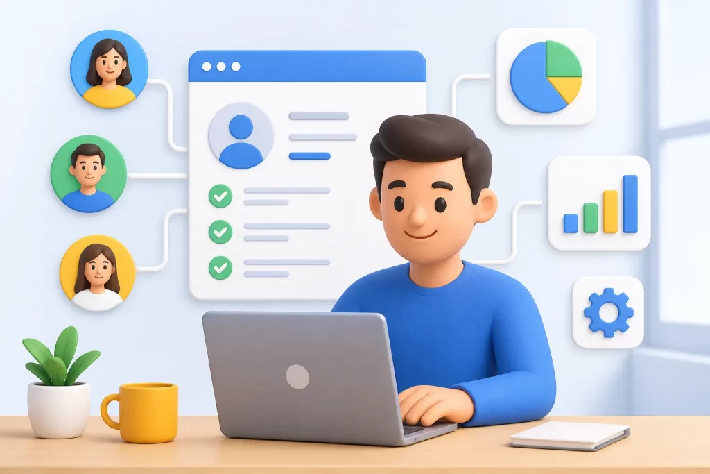 Een eenvoudige visuele uitleg van CRM voor beginners.